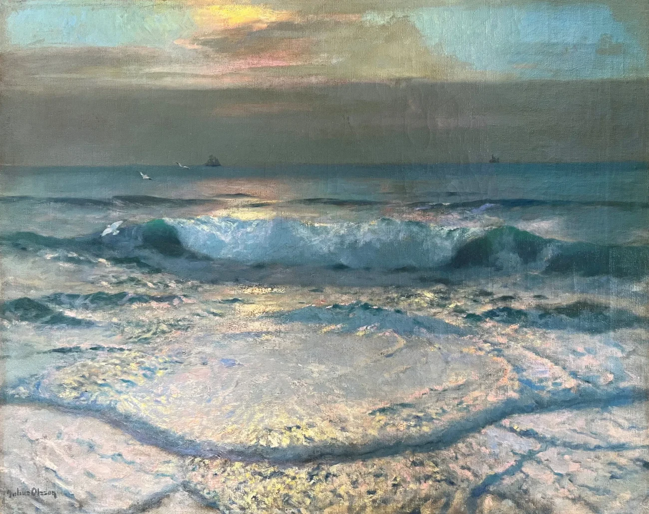 Evening shipping across Carbis Bay by Albert Julius Olsson