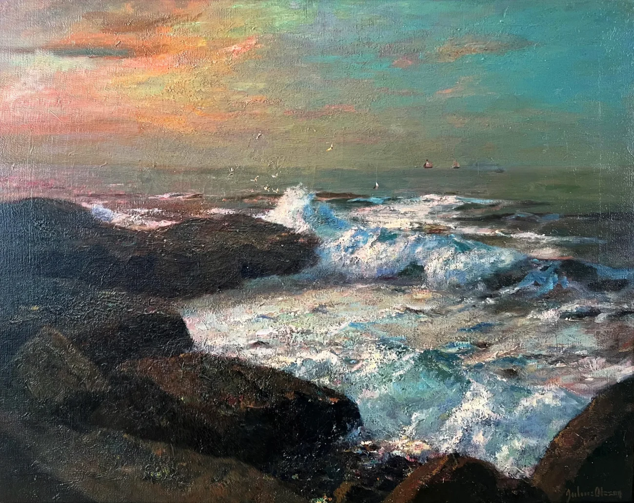 Last Embers by Albert Julius Olsson
