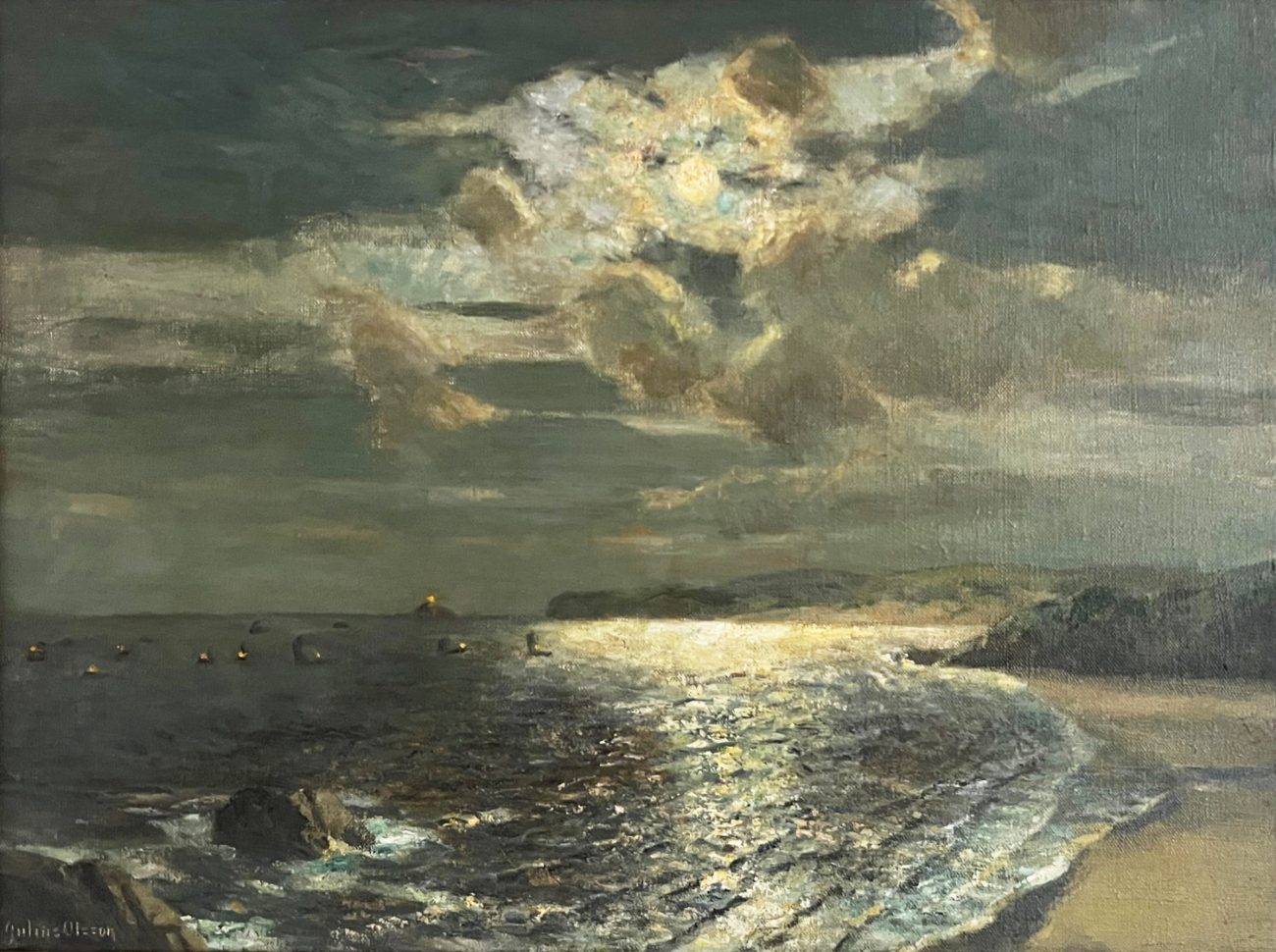 Moonlit Fleet in St Ives Bay by Albert Julius Olsson