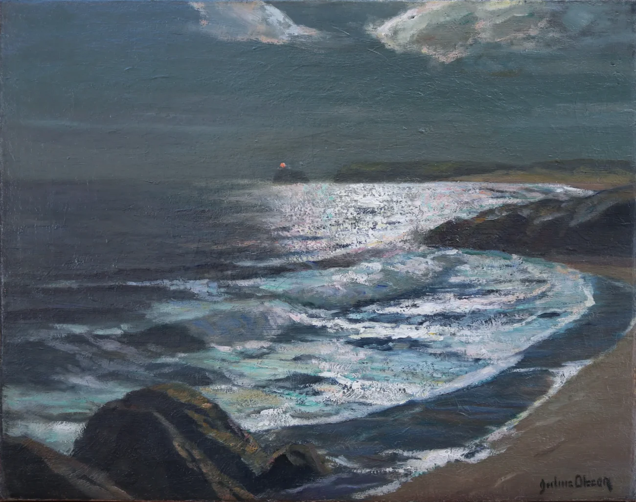 St Ives Bay, Moonlight by Albert Julius Olsson