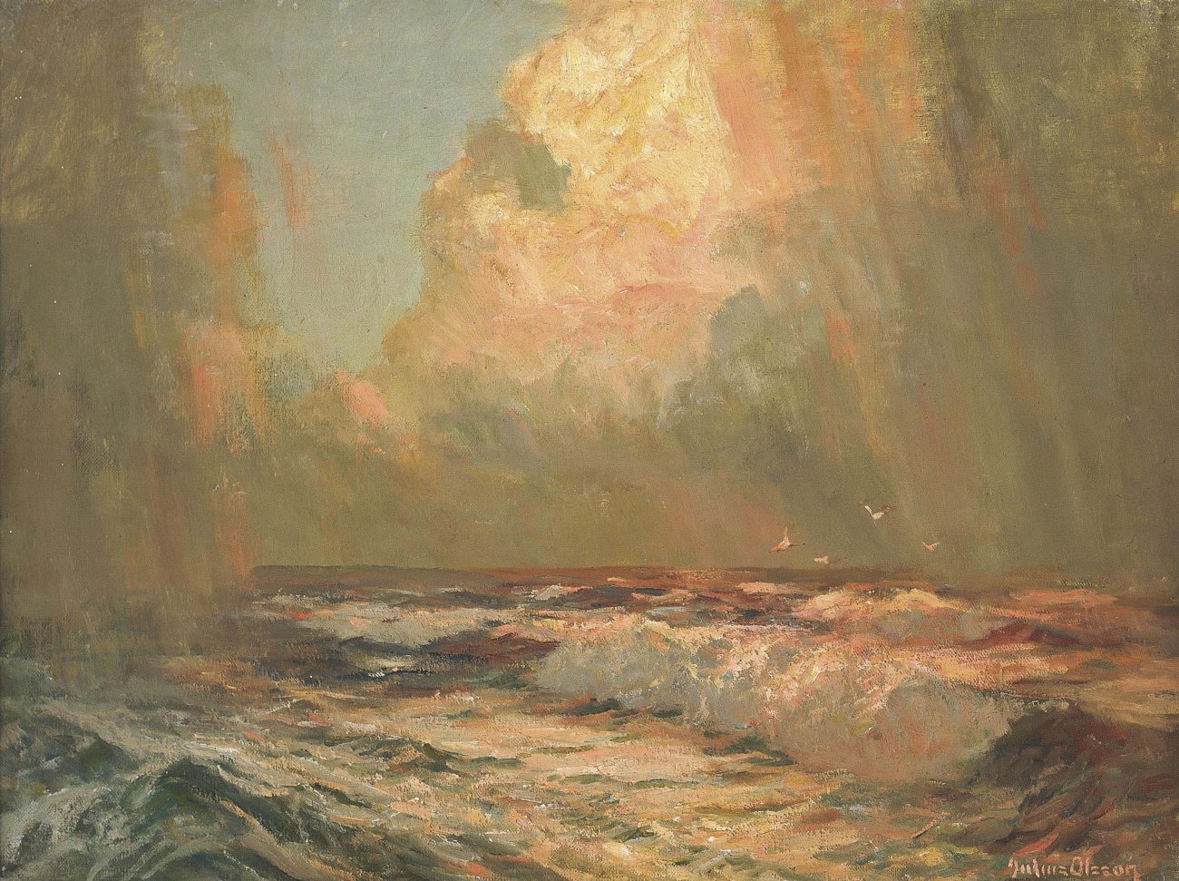 The setting sun by Albert Julius Olsson